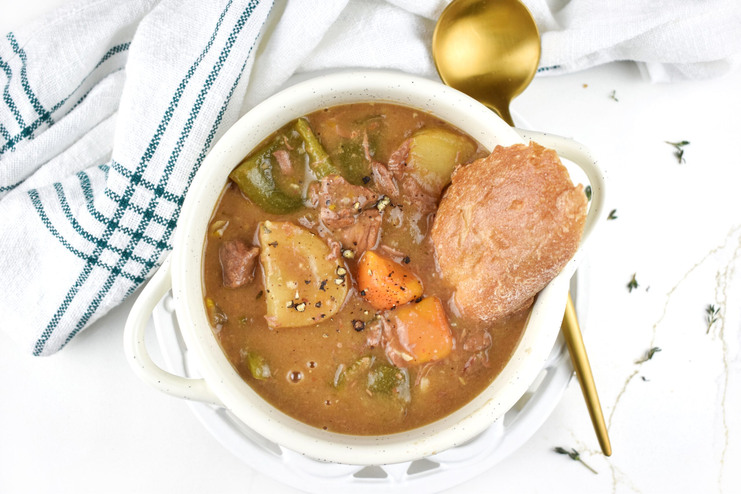 CROCKPOT BEEF BONE BROTH STEW - Wellness with Sarah Biduke